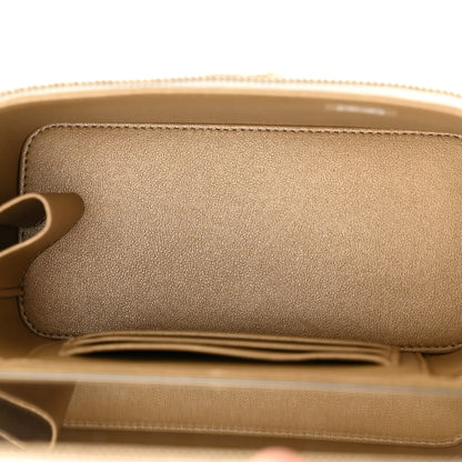 Chanel Lambskin Enamel Quilted Logo Small Vanity Case With Chain White 5 of 11