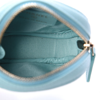 Chanel Caviar Quilted Zip Around Classic Coin Purse Light Blue 4 of 6