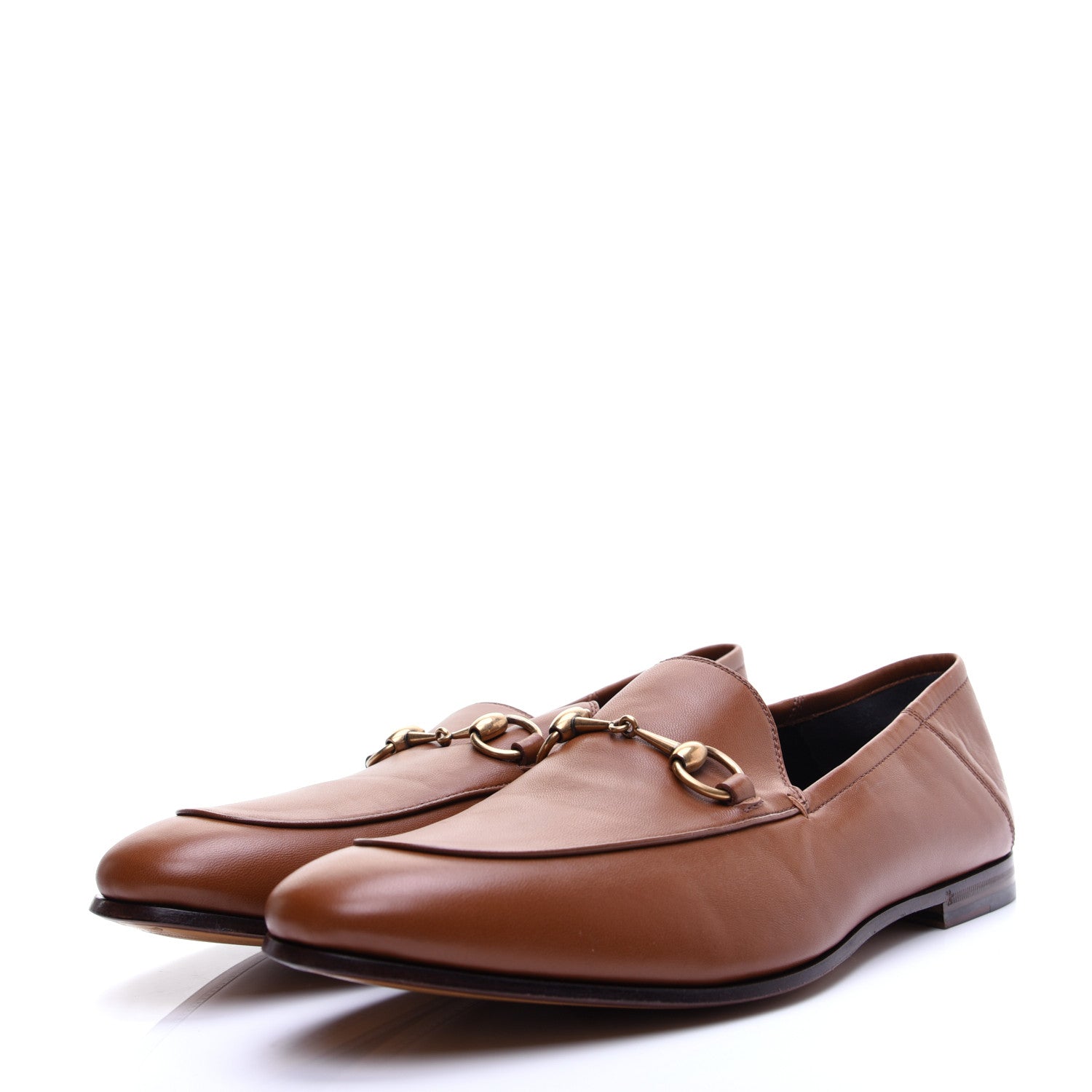 Gucci Lambskin Mens Brixton Horsebit Loafers 10 Brown 4 of 12