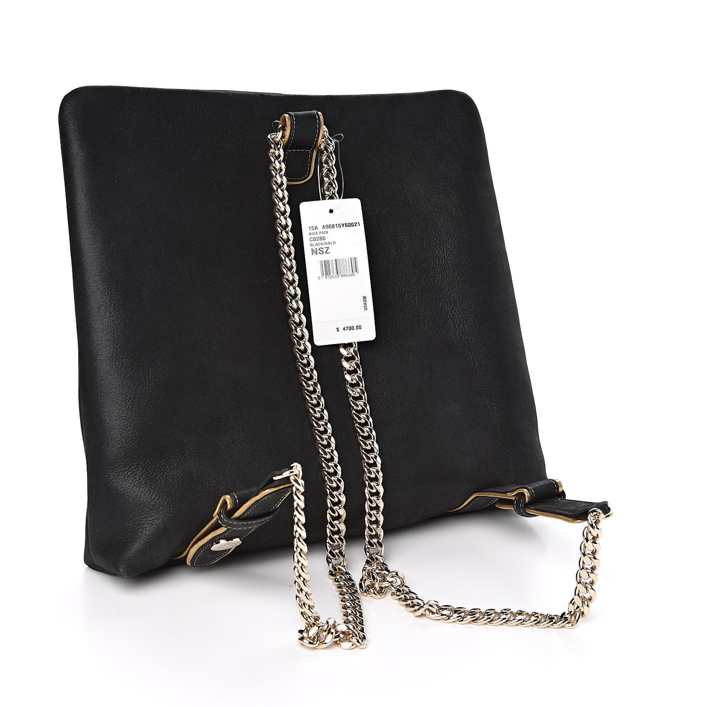 Iridescent Calfskin Embroidered Paris Salzburg Hunting Backpack Black
