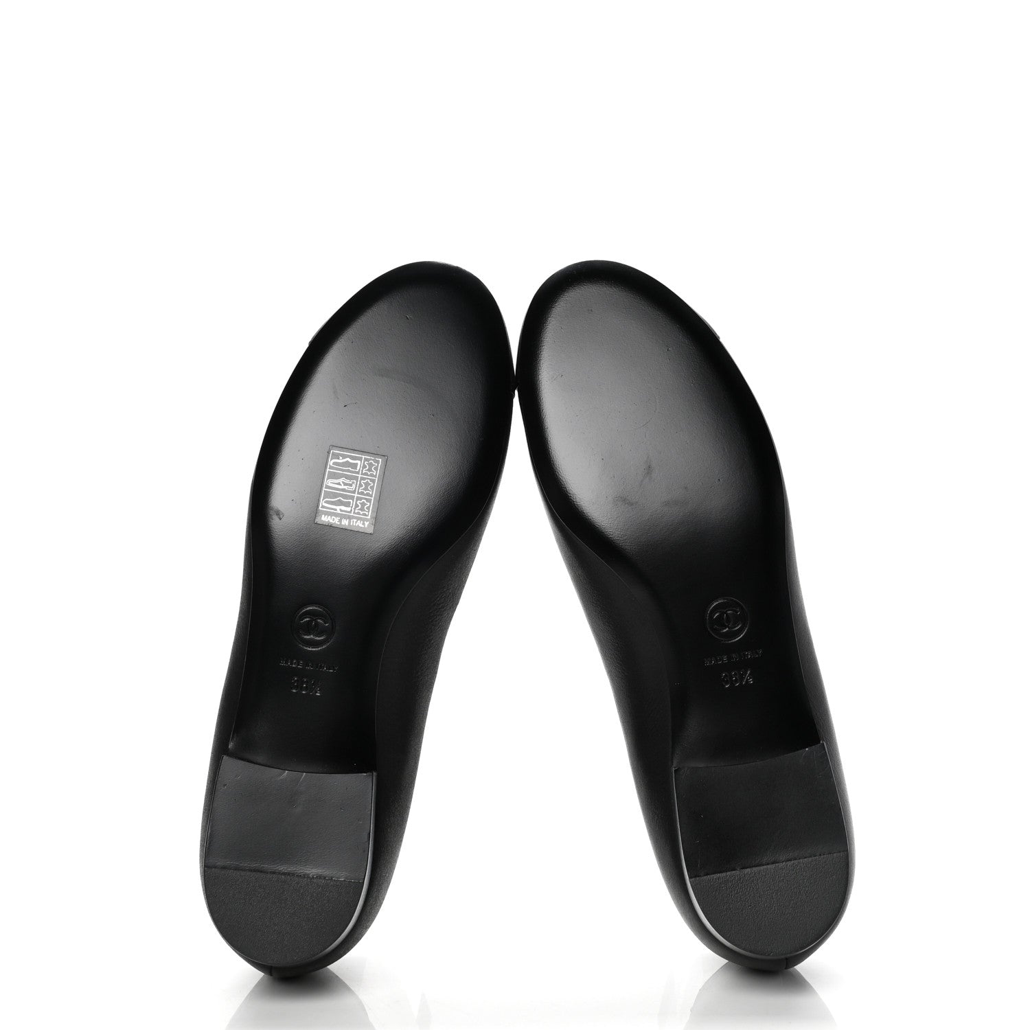 Chanel Buffalo Glitter Bow Ballerina Flats 38.5 Black 7 of 10