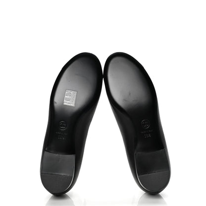 Chanel Buffalo Glitter Bow Ballerina Flats 38.5 Black 7 of 10