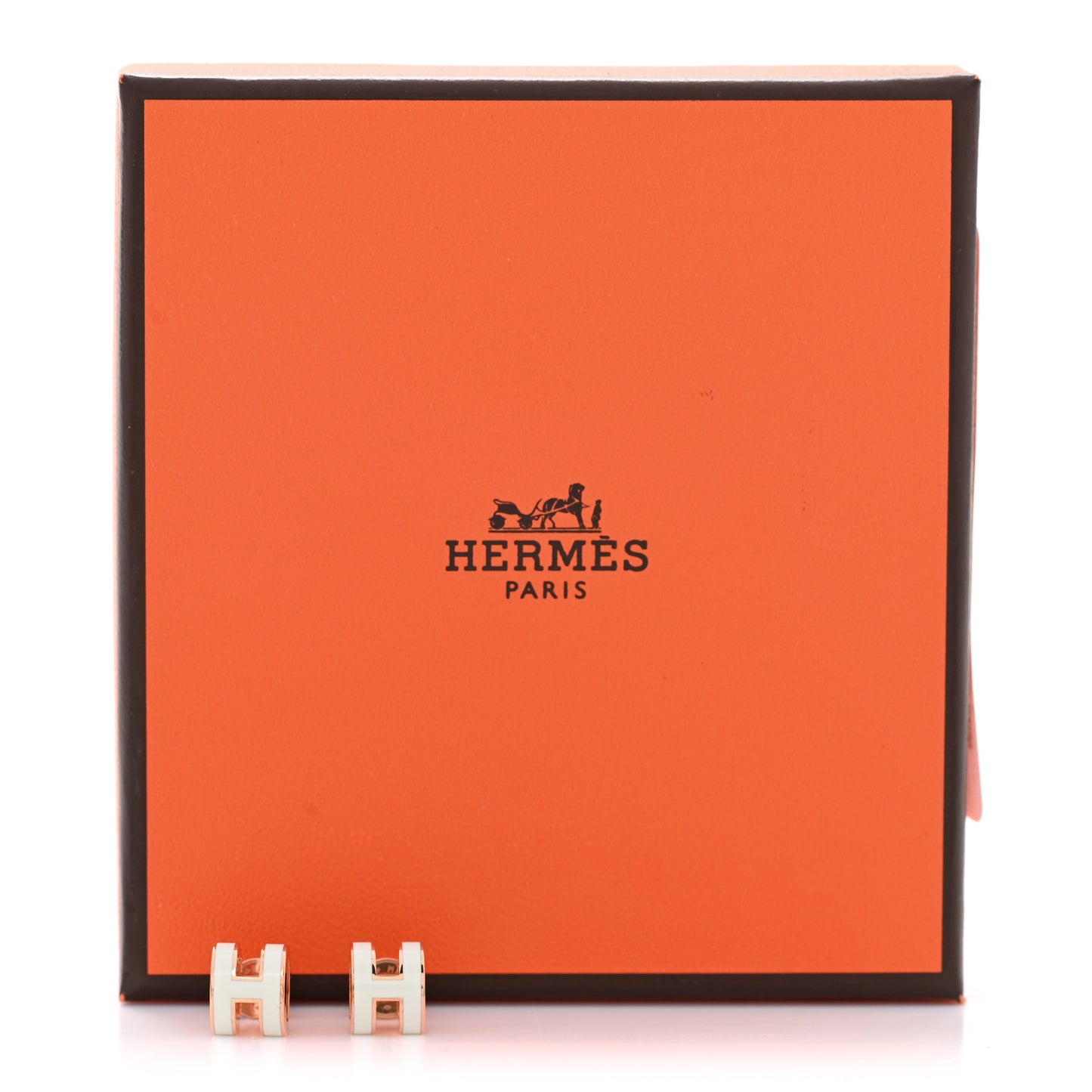 Rose Gold Lacquered Mini Pop H Earrings Vert Fizz