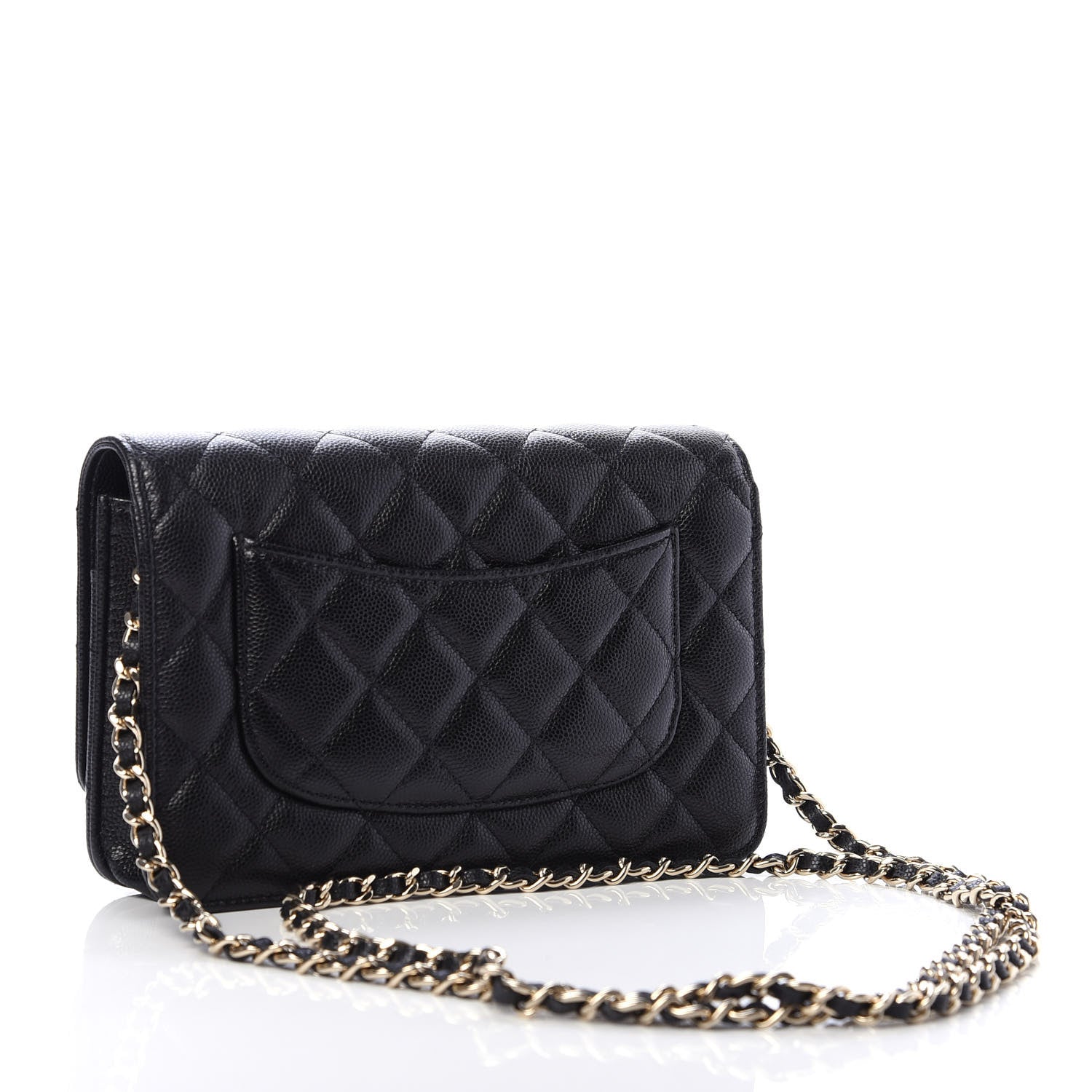Chanel Caviar Quilted French New Wave Chain CC Wallet On Chain WOC Black 3 of 12