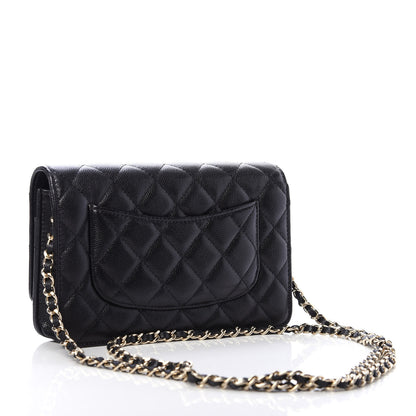 Chanel Caviar Quilted French New Wave Chain CC Wallet On Chain WOC Black 3 of 12
