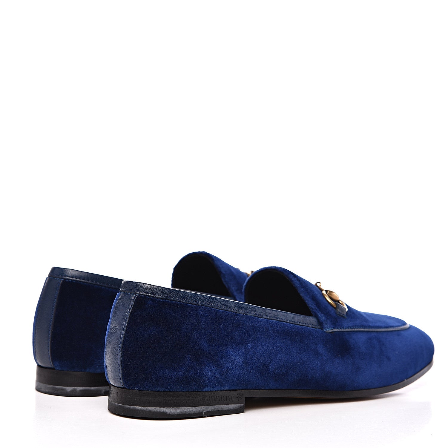 Gucci Velvet Horsebit Womens Jordaan Loafers 37 Blue Cobalt 4 of 9