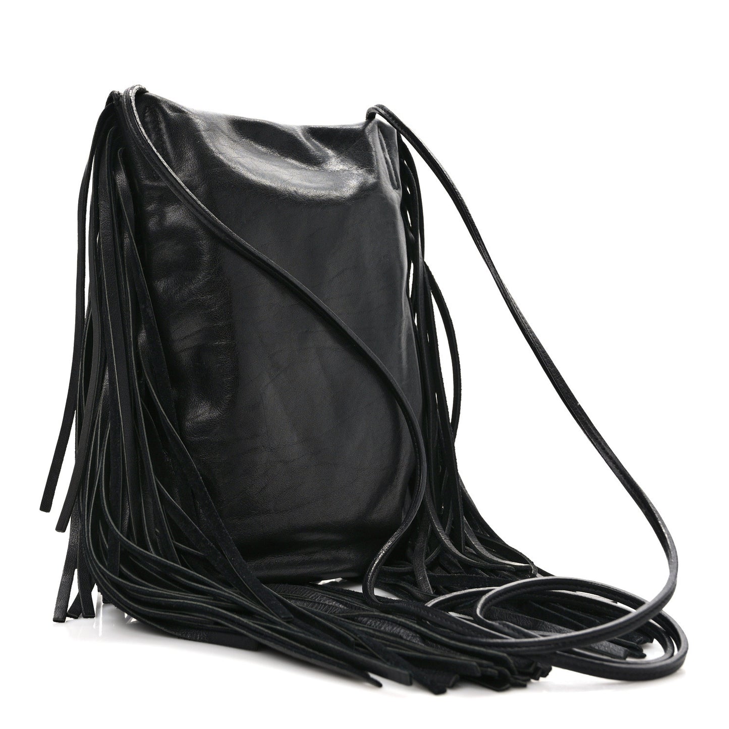 Lambskin Anita Tassed Crossbody Bag Black