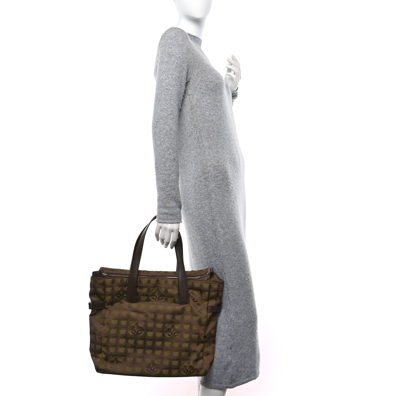 Chanel Nylon Travel Large Tote Khaki 2 of 11