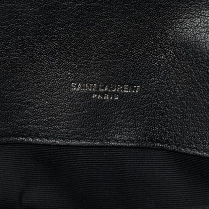 Saint Laurent Sheepskin Matelasse Chevron Monogram Monochrome Large College Satchel Black 7 of 10