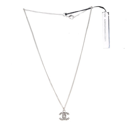 Chanel Crystal Timeless CC Necklace Silver 3 of 7