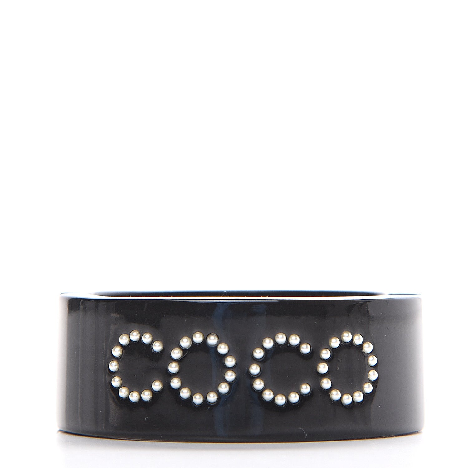Chanel Resin Pearl CC Cuff Black 2 of 3