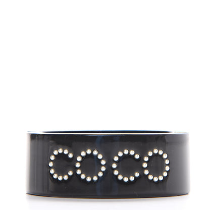 Chanel Resin Pearl CC Cuff Black 2 of 3