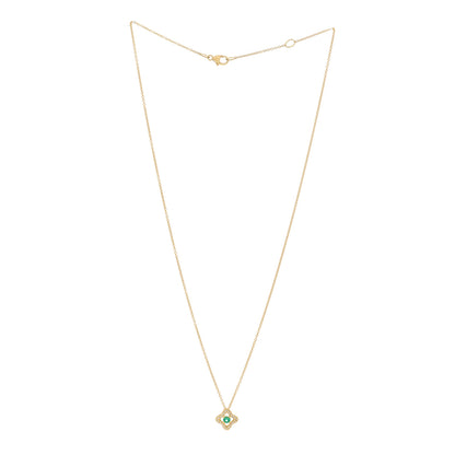 David Yurman 18K Yellow Gold Diamond Emerald Venetian Quatrefoil Pendant Necklace 3 of 6