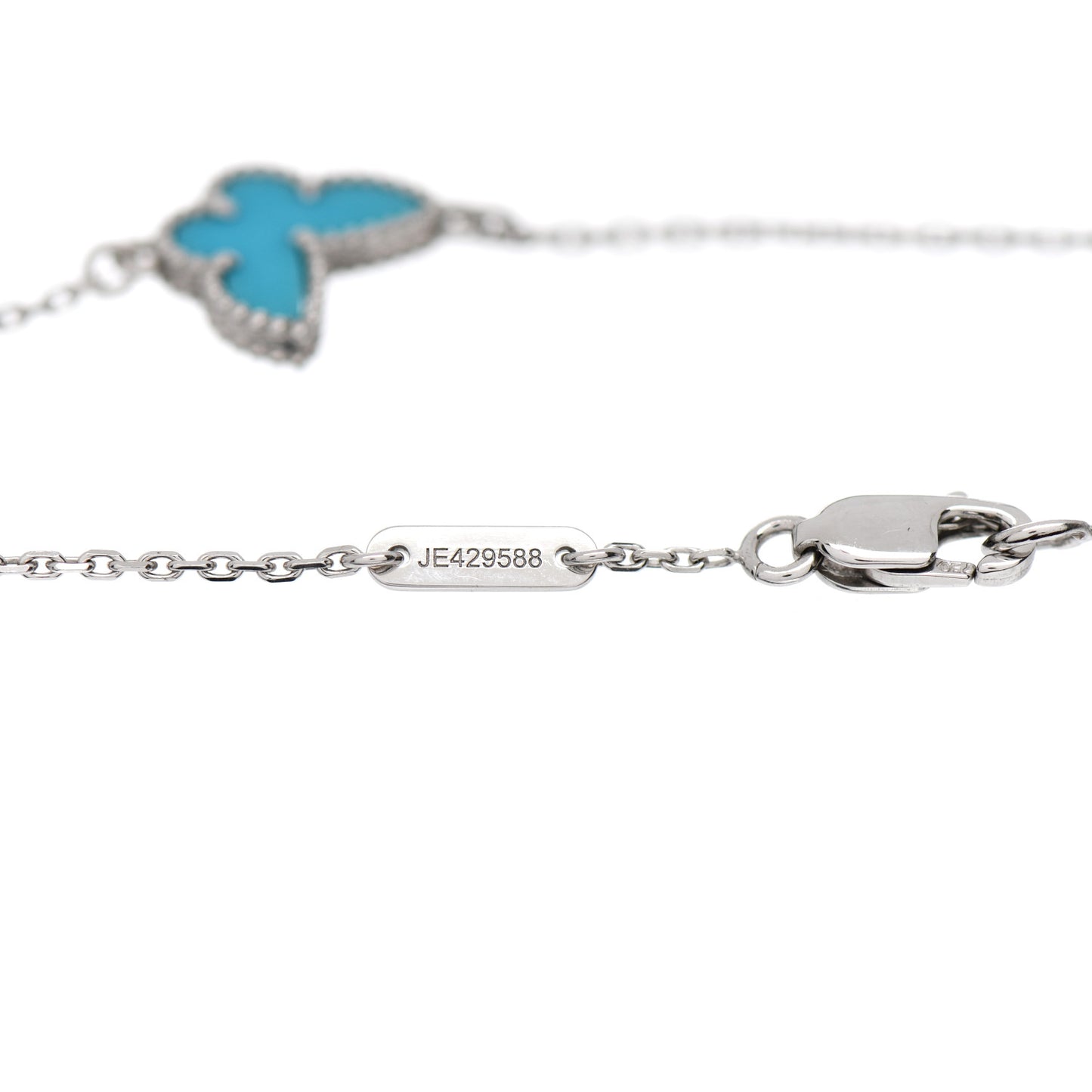 18K White Gold Turquoise Sweet Alhambra Butterfly Bracelet