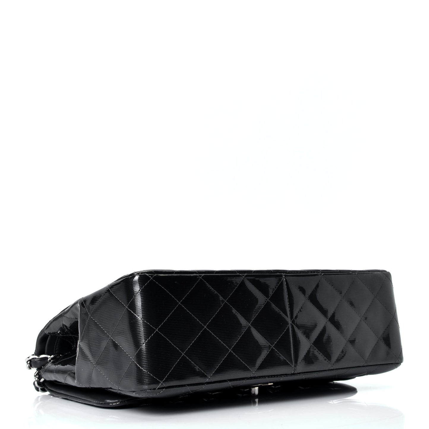 Striated Patent Quilted Jumbo Double Flap
