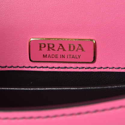 Prada City Calfskin Saffiano Cahier Crossbody Bag Fuxia Black 6 of 6