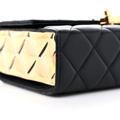 Chanel Lambskin Quilted Mini Golden Plate Flap Black 8 of 10