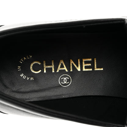 Chanel Lambskin Quilted CC Turnlock Loafers 38 Black 7 of 8
