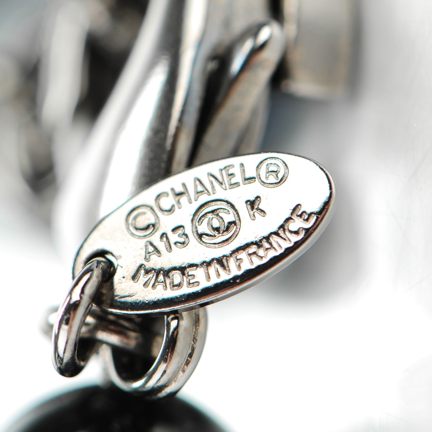 Chanel Glass Bead CC Map Bracelet Ruthenium Black 4 of 5