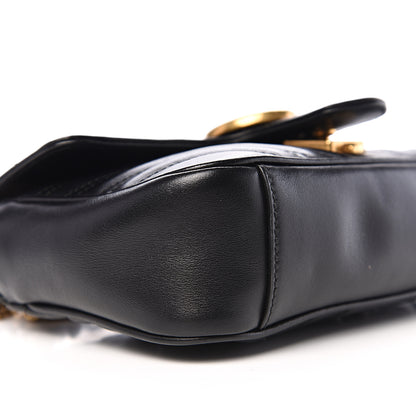 Gucci Calfskin Matelasse Mini GG Marmont Shoulder Bag Black 15 of 18