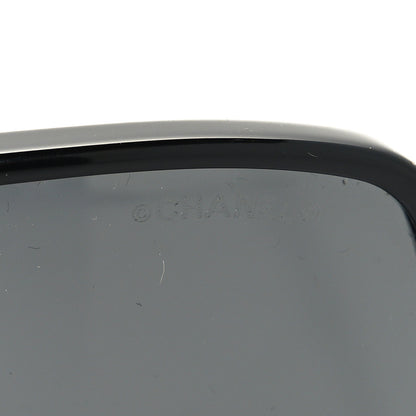Chanel Acetate Metal Calfskin Square Chain Sunglasses 5210-Q Black Gray 7 of 8
