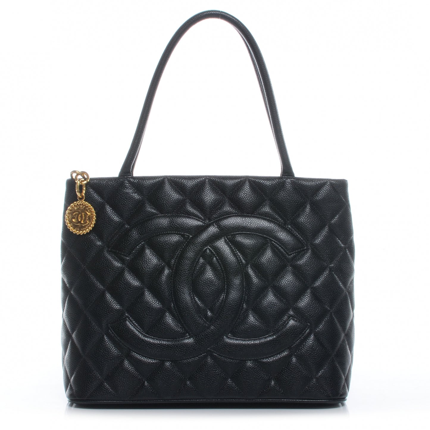 Caviar Medallion Tote Black