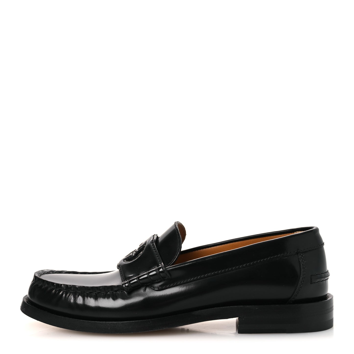 Millennial Ribot Cut Out Interlocking G Loafers 38 Black