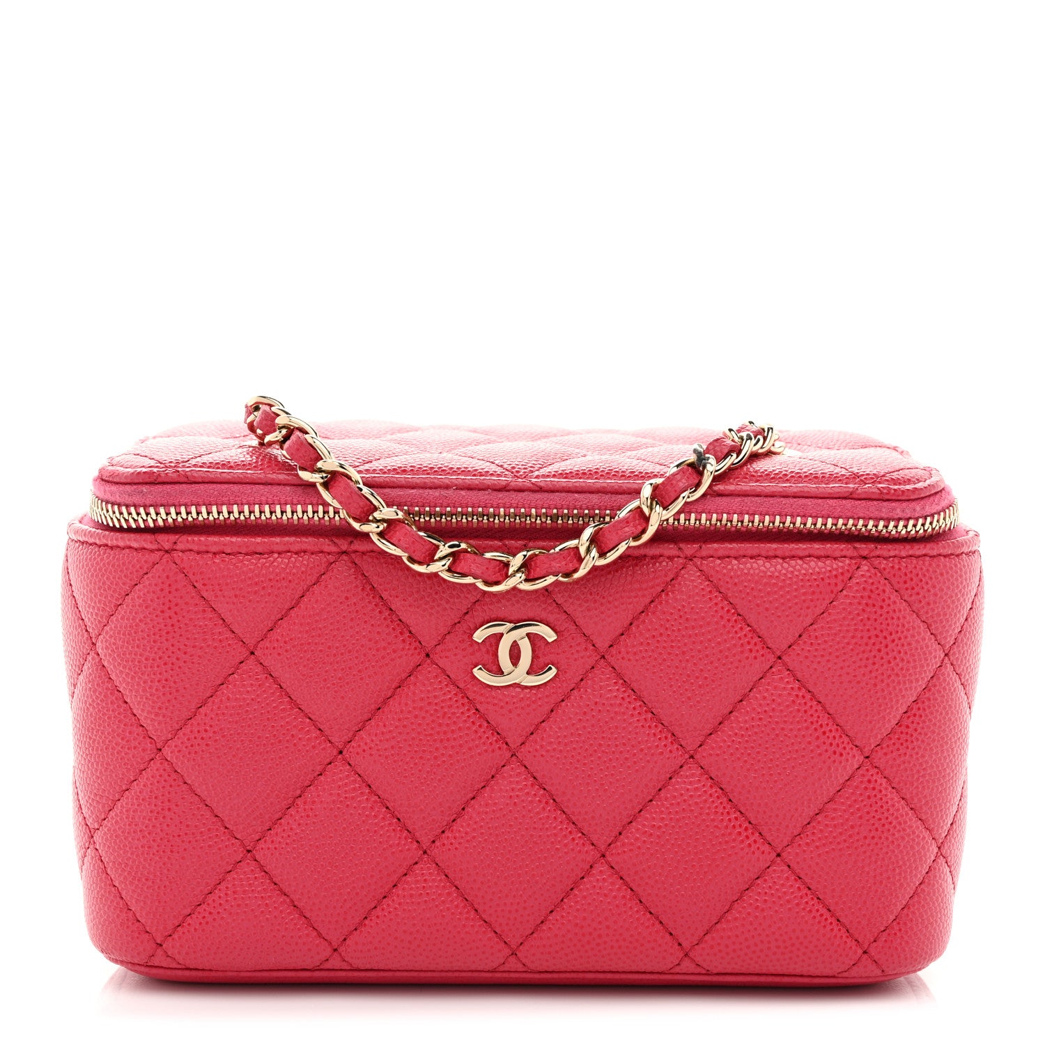 Chanel Caviar Quilted Small Vanity Case With Chain Pink 1 of 12