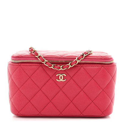 Chanel Caviar Quilted Small Vanity Case With Chain Pink 1 of 12