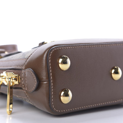 Gucci GG Supreme Monogram Azalea Calfskin Mini Horsebit 1955 Top Handle Bag Beige Ebony Brown Sugar 6 of 9