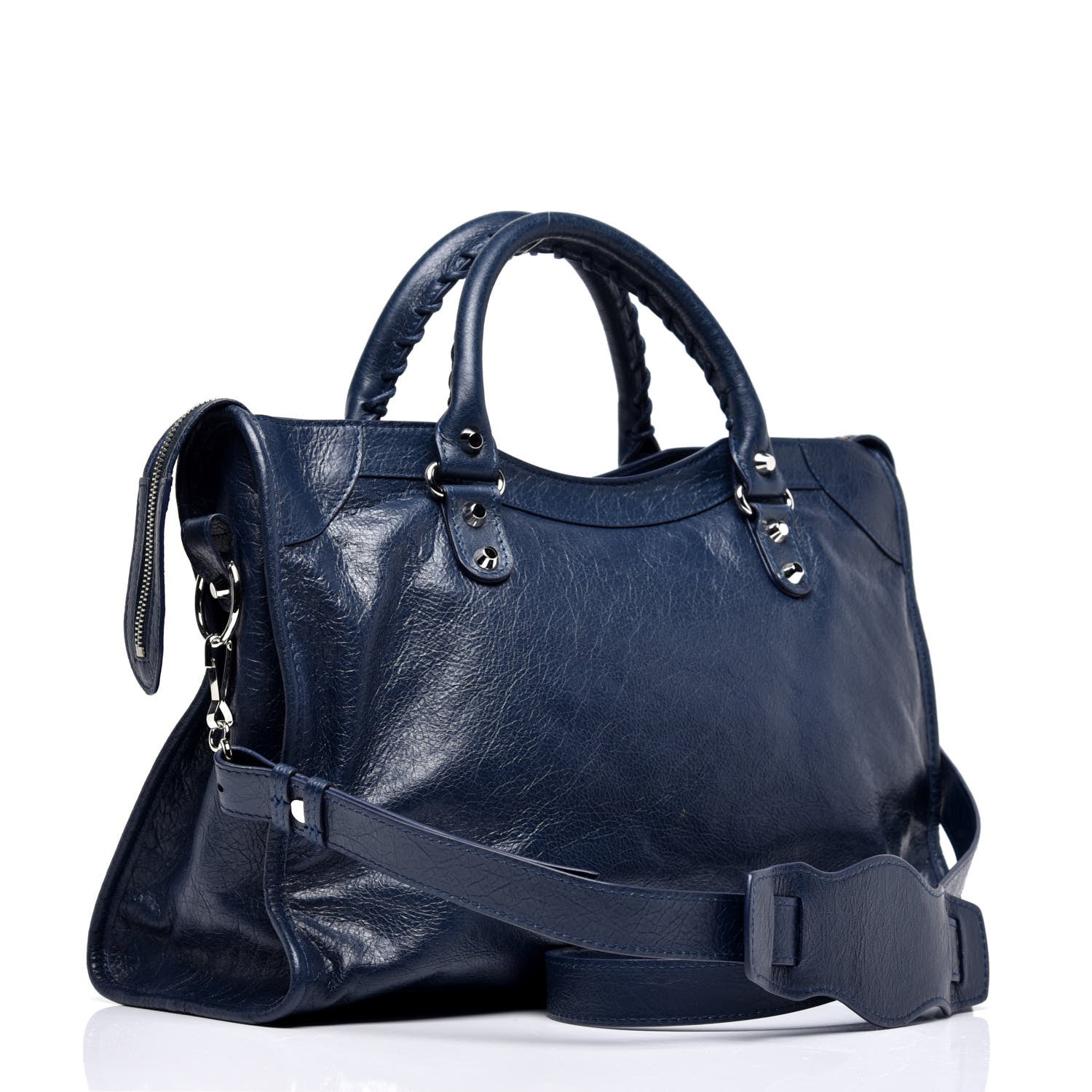 Balenciaga Agneau Classic Silver Hardware City Bleu Obscur 4 of 9