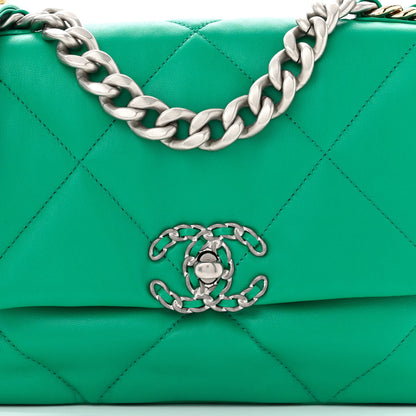Chanel Lambskin Quilted Medium Chanel 19 Flap Green 8 of 10