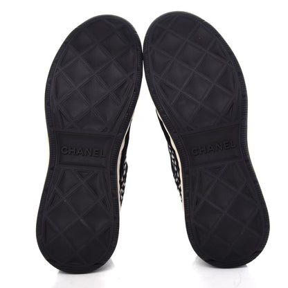 Chanel Suede Calfskin Embroidered CC Sneakers 39.5 Black 6 of 11