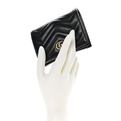 Gucci Calfskin Matelasse GG Marmont Card Case Wallet Black 2 of 10