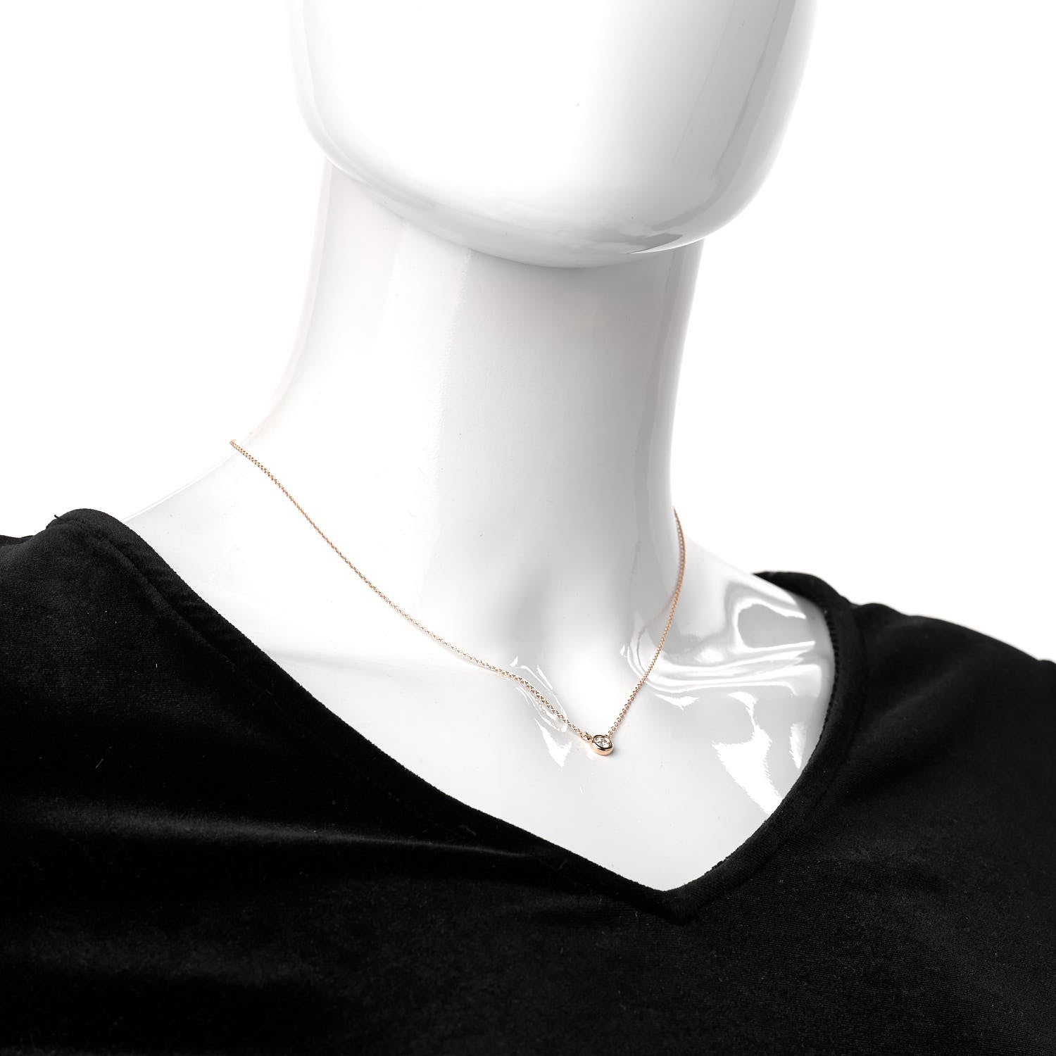 Tiffany 18K Rose Gold Diamond .17ct Elsa Peretti Diamonds by the Yard Pendant Necklace 2 of 7
