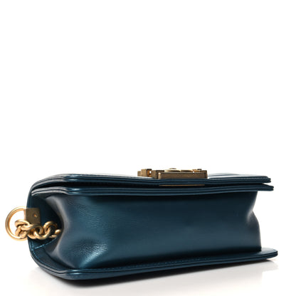 Chanel Metallic Calfskin Quilted Small Boy Flap Blue 4 of 10