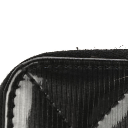 Chanel Striated Patent Zip Around Wallet Black 12 of 13