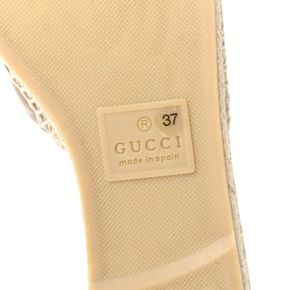 Gucci Nappa Matelasse GG Marmont Espadrille Slide Sandals 37 Porcelain Rose 8 of 11