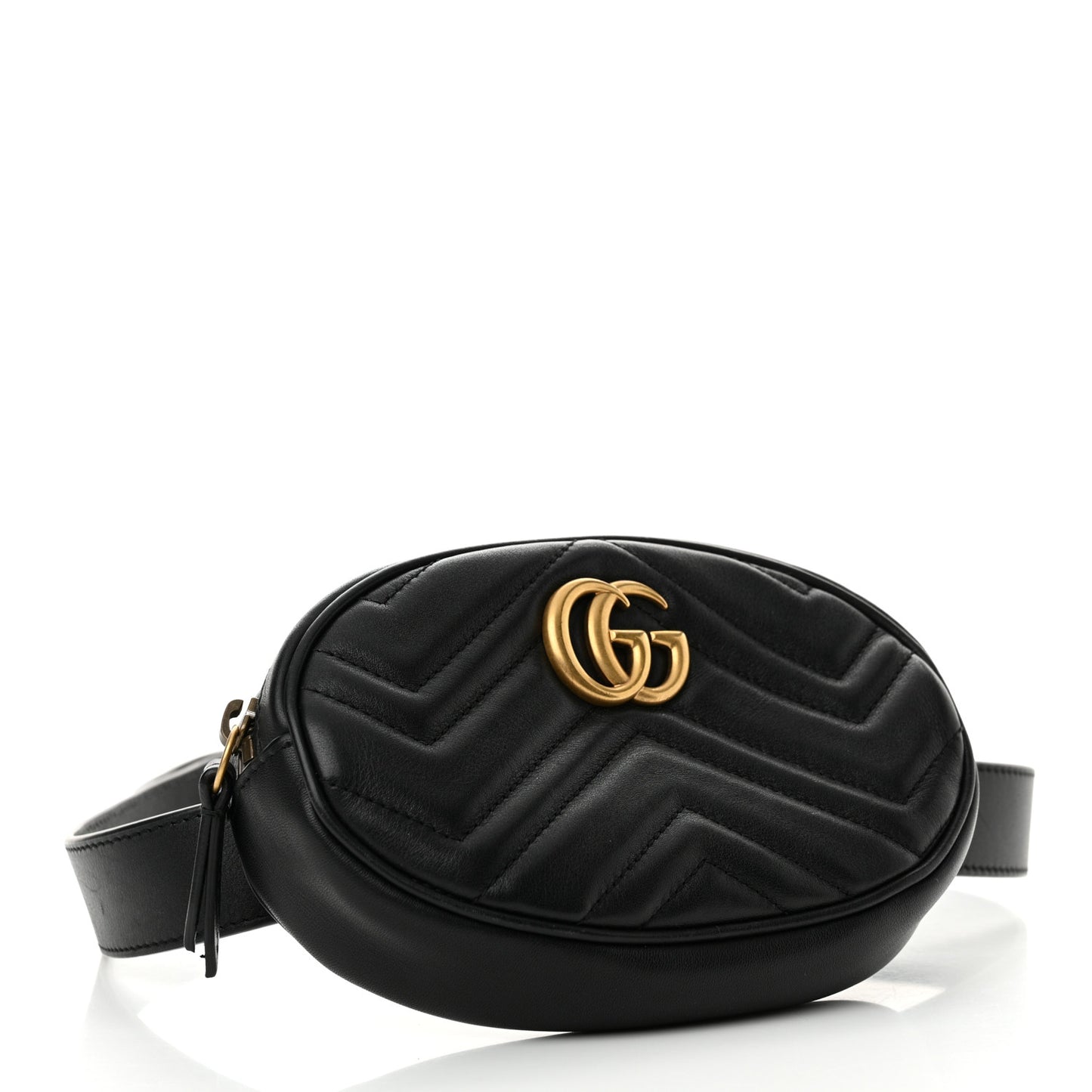 Calfskin Matelasse GG Marmont Belt Bag 85 34 Black