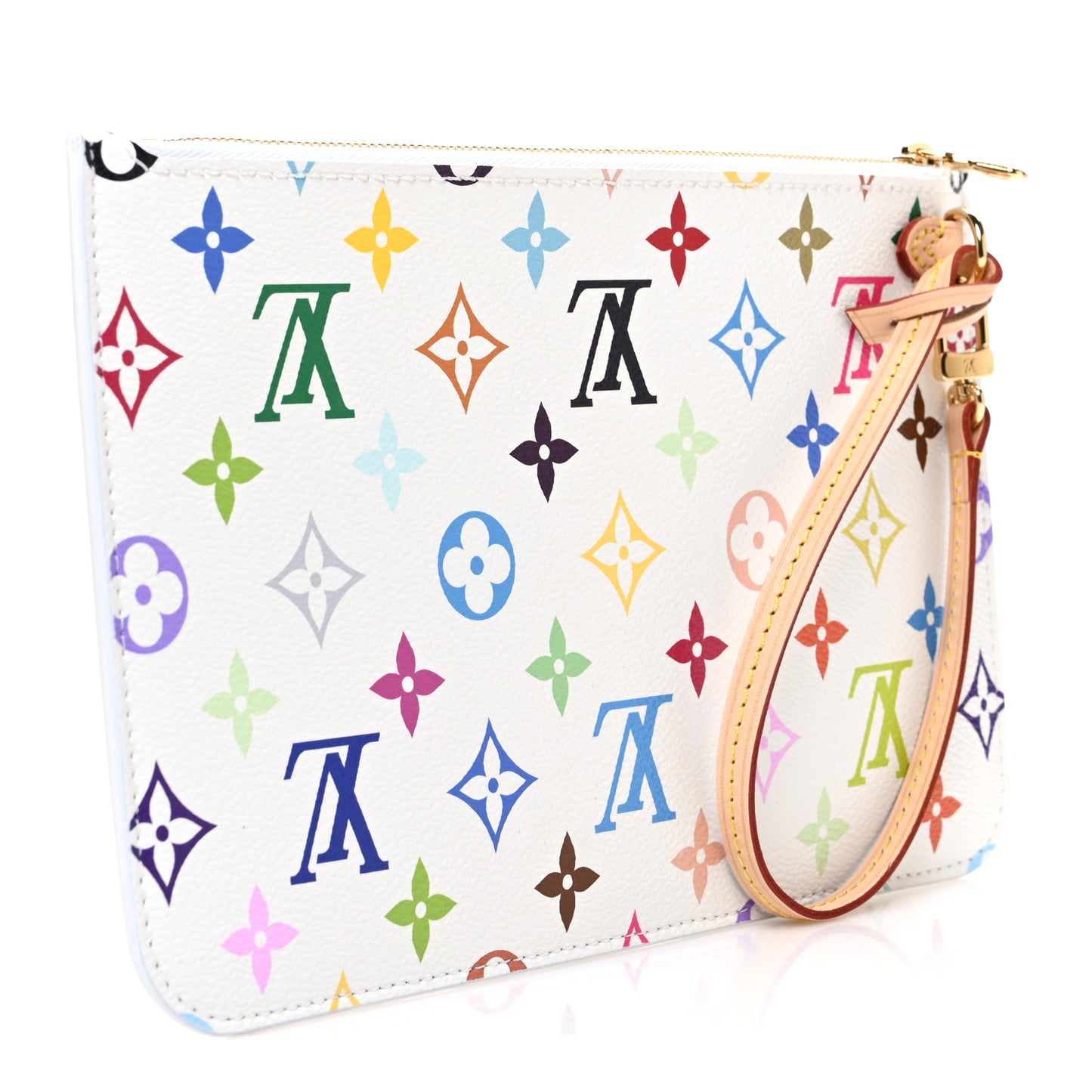 LV X TM Monogram Multicolor Neverfull MM Pochette White