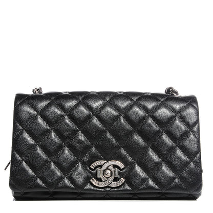 Chanel Metallic Goatskin Medium City Rock Flap Black 1 of 9