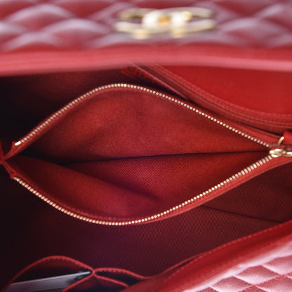 Chanel Caviar Quilted Medium Coco Handle Flap Red 9 of 11