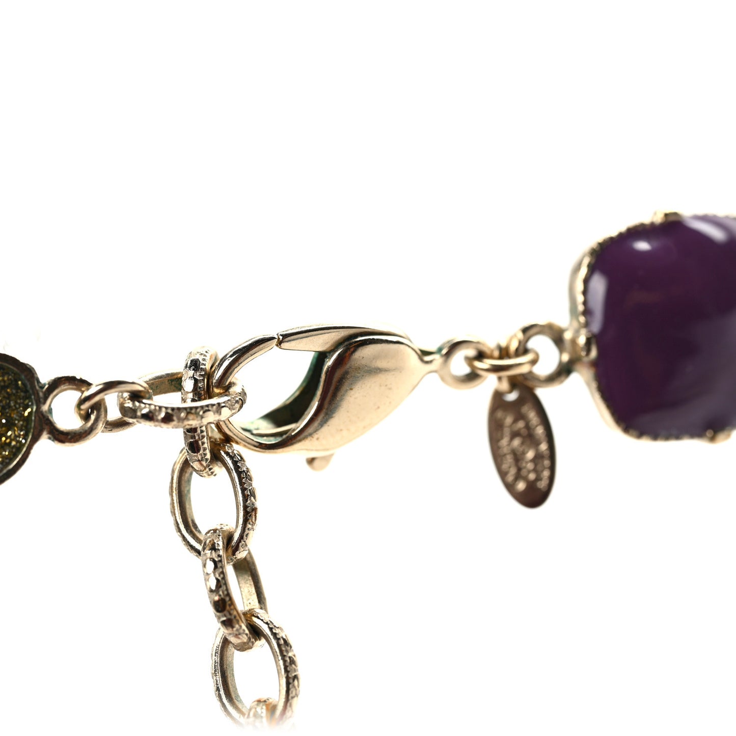 Crystal Bead Gripoix Poured Glass CC Necklace Multicolor