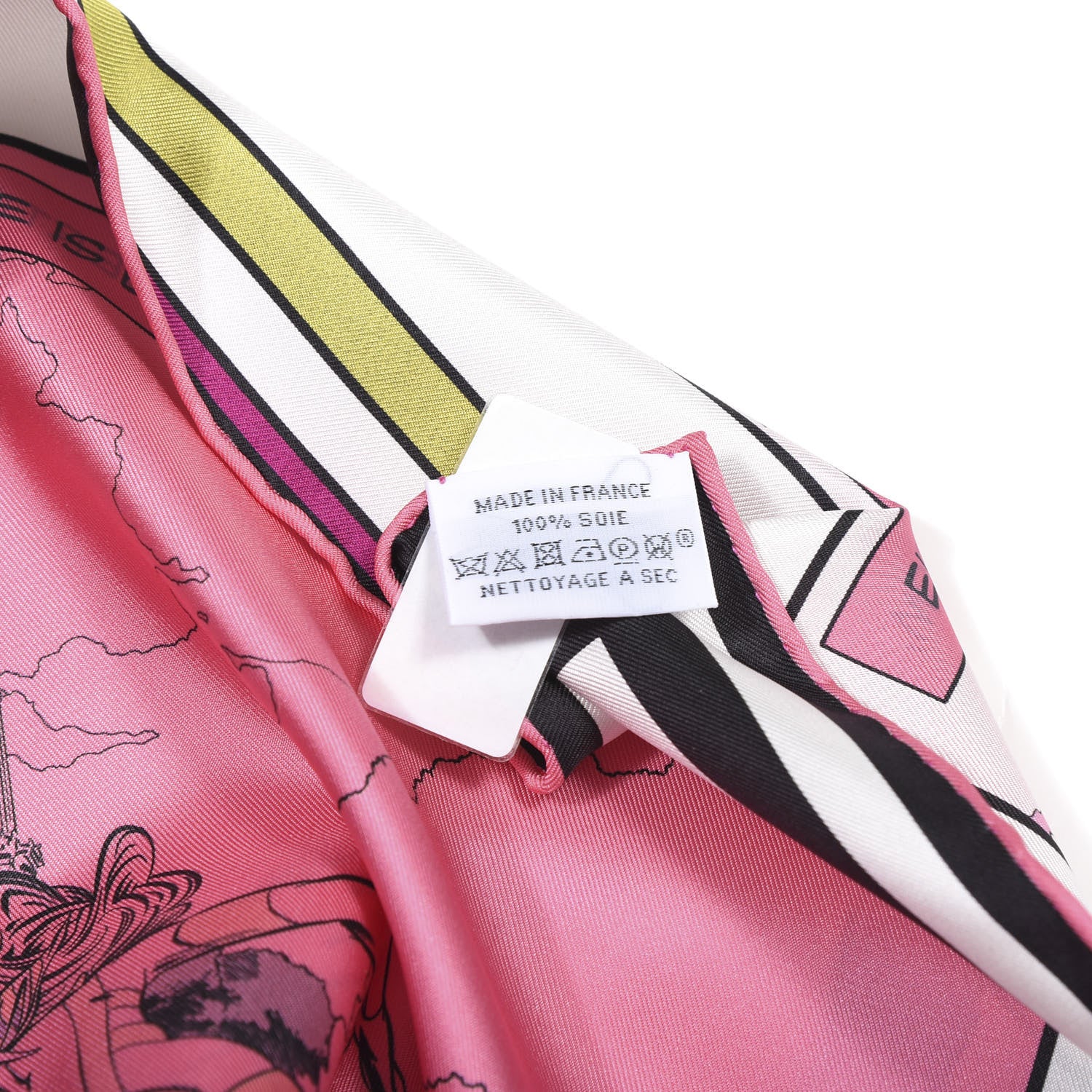 Hermes Silk Carre Wow Double Face Scarf 90 Rose Vert Rose Framboise 6 of 7