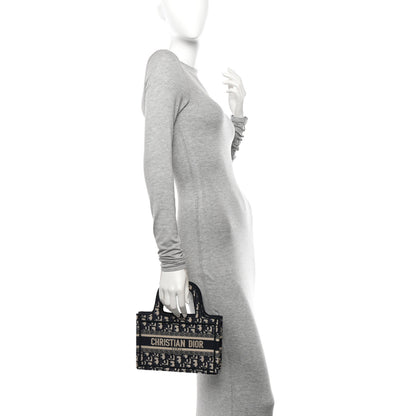 Christian Dior Oblique Mini Book Tote Blue Multicolor 2 of 11