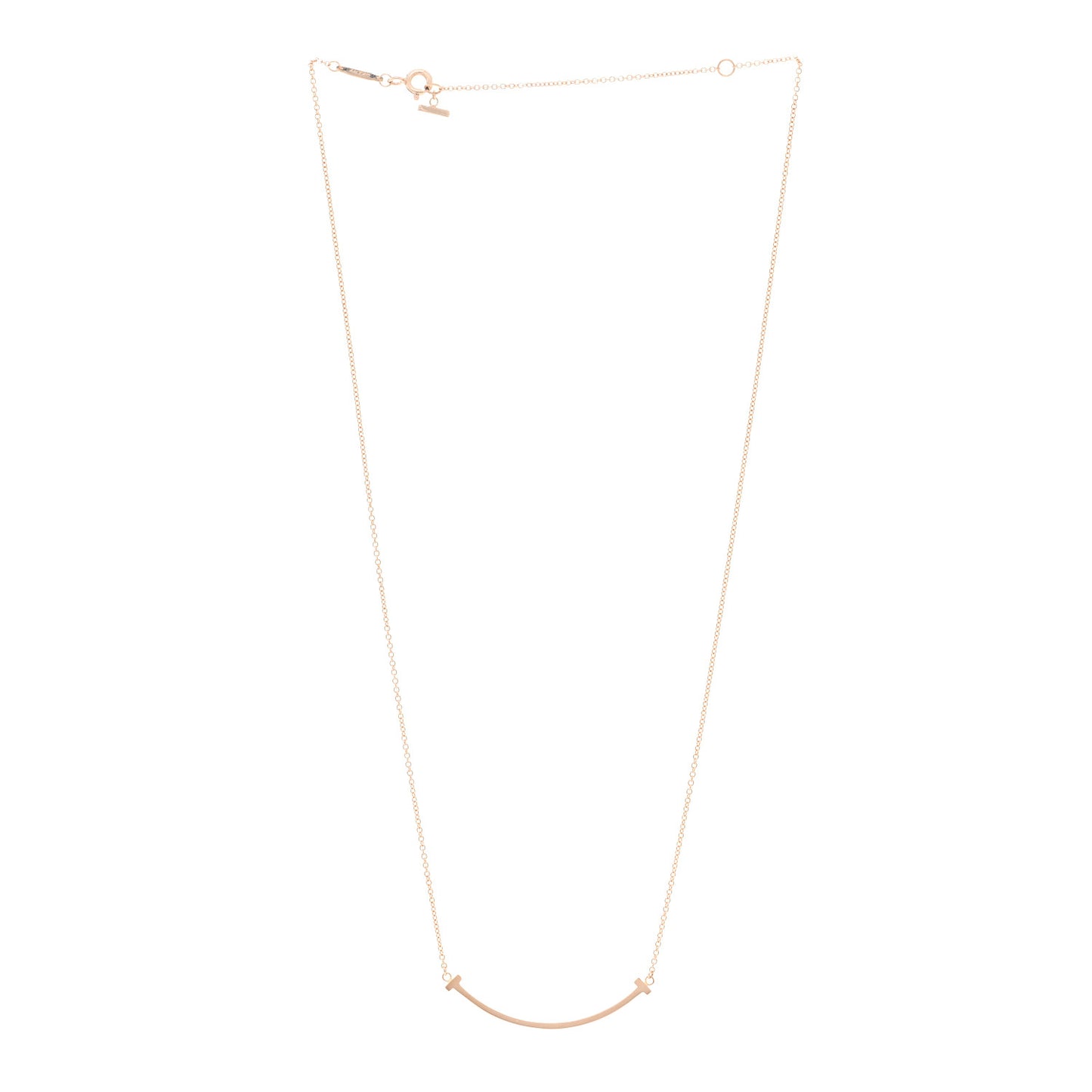 18K Rose Gold Small T Smile Pendant Necklace