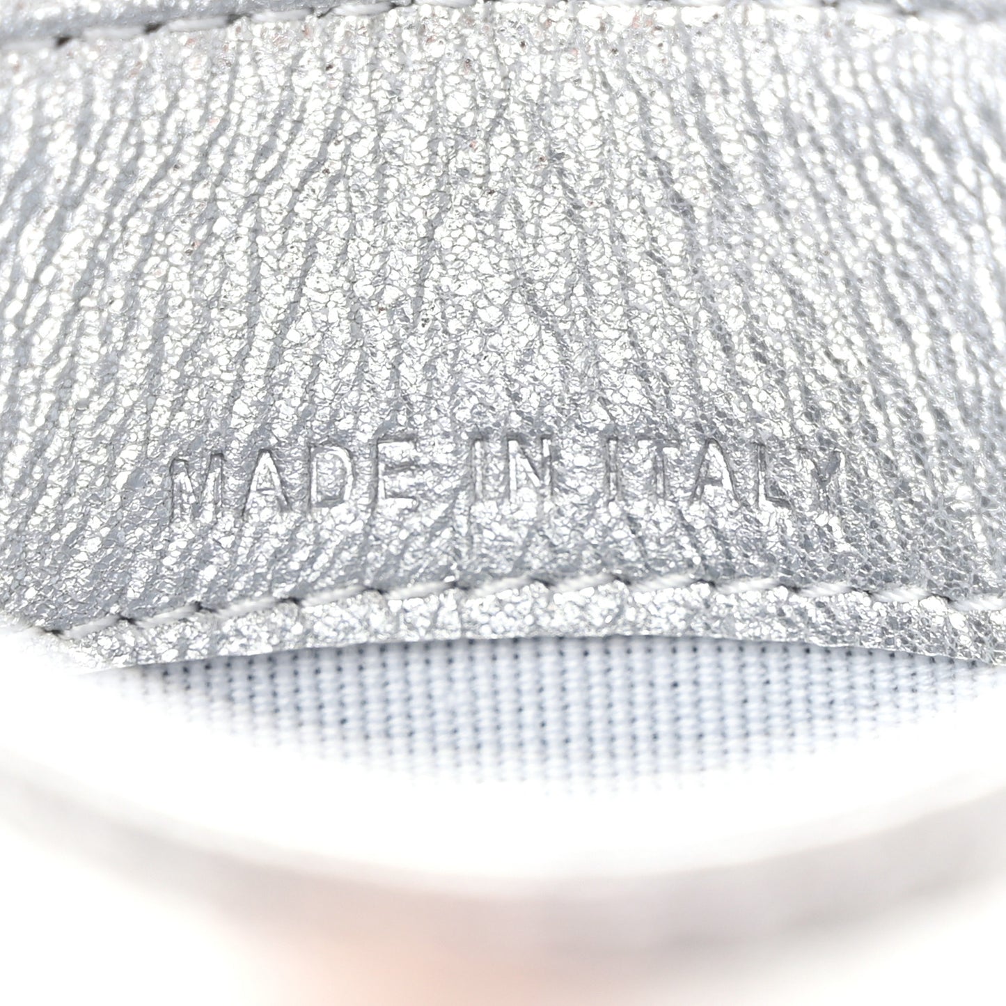 Metallic Lambskin Quilted CC Card Holder Silver
