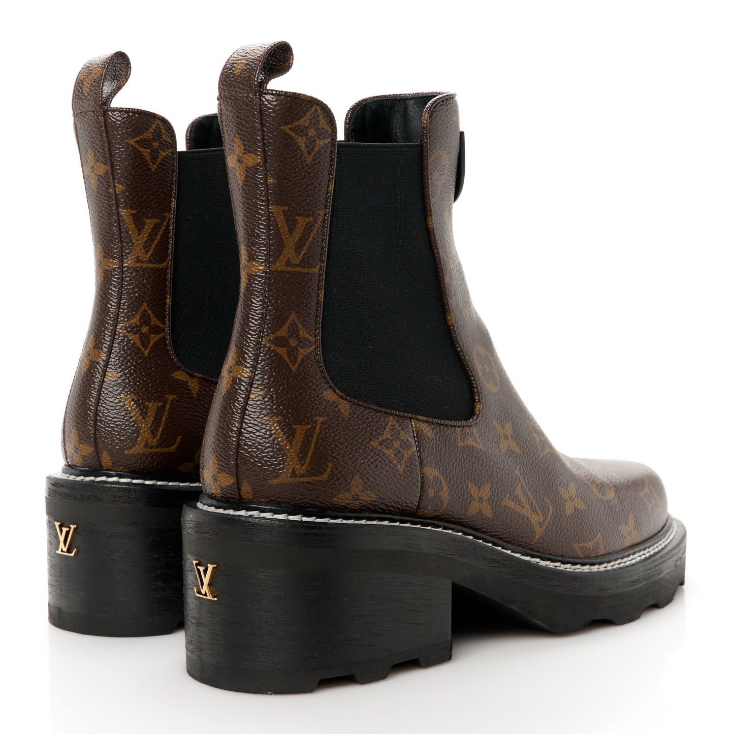 Patent Monogram LV Beaubourg Ankle Boots 41 Black
