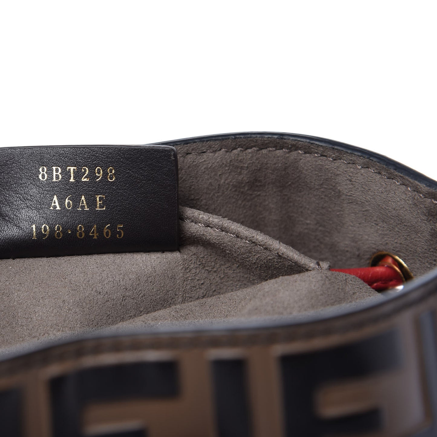 Vitello Grace F is Fendi Bi-Color FF 1974 Embossed Grande Mon Tresor Bucket Bag Maya Black Fragola