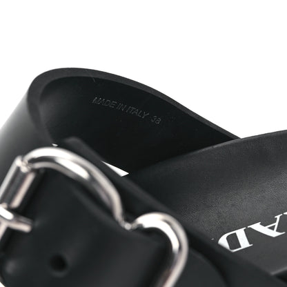 Prada EVA Rubber Buckled Lug Sole 20mm Thong Sandals 38 Black 8 of 10